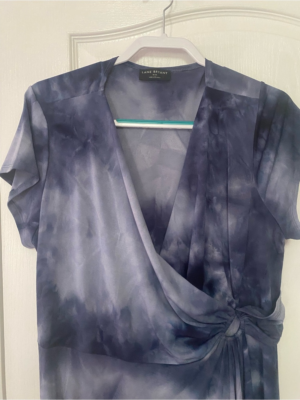 Lane Bryant ASL Navy Tie-Dye Wrap Dress - Picture 2 of 3